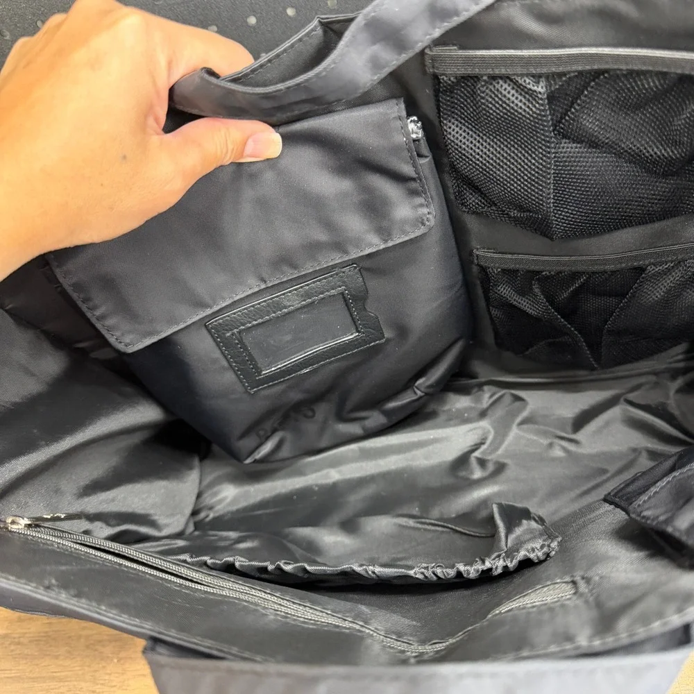 BEIS Tote Insert Organizer Women Black Nylon Travel Laptop Bag